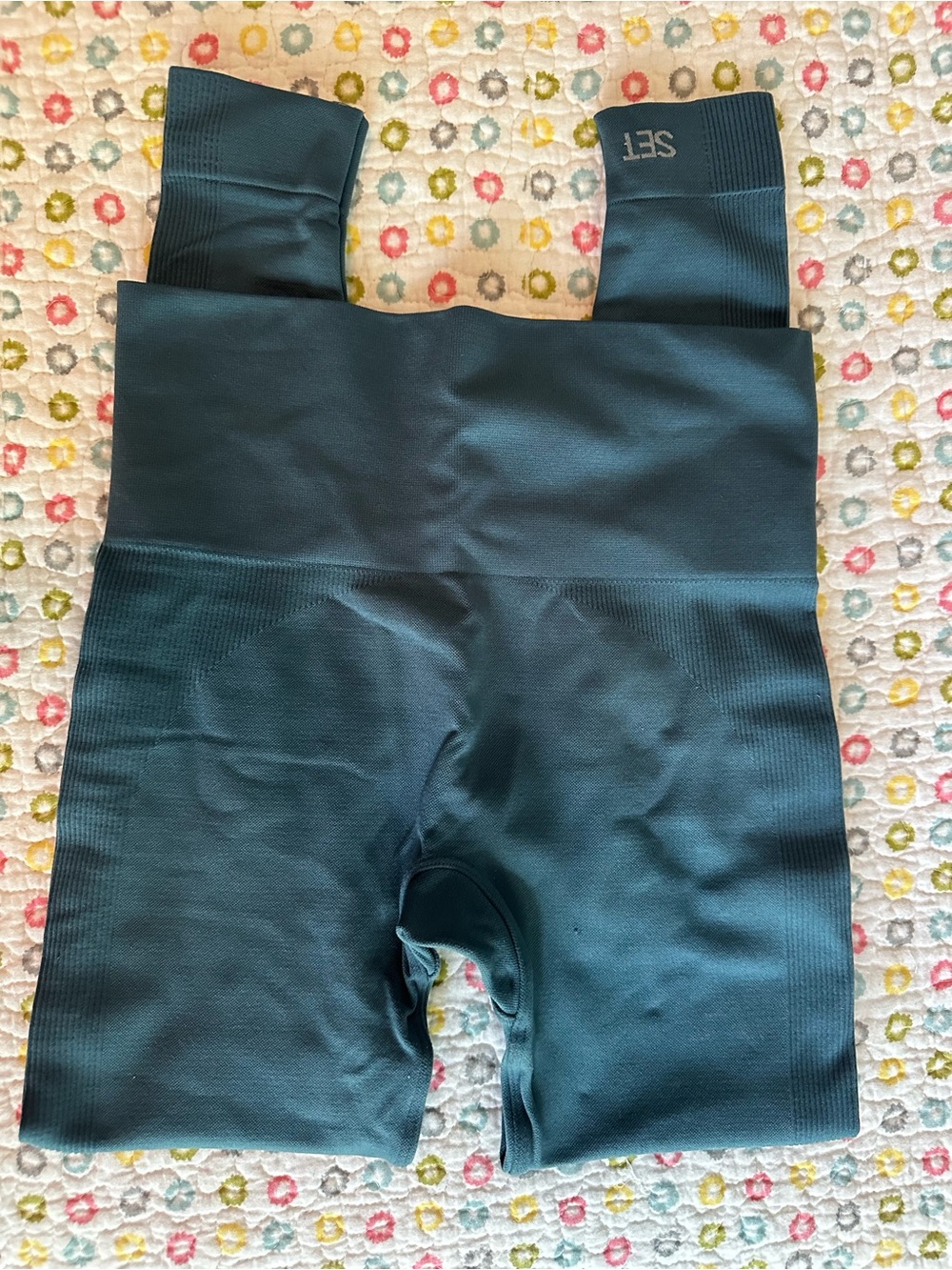 Set Active High-Waist Teal Compression Leggings